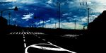  dark highres no_humans original power_lines road scenery shimei_jien sky skyline 