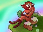  book female kairyu mary_minch marymouse nude outcrop outside red_panda solo 