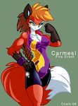  breasts canine carmesi chalo colorful_clothes fox fur hair long_tail solo tail 