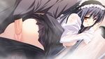  1boy 1girl alternate_costume blush breasts clitoris clothed_sex enmaided game_cg hello,good-bye maid nipples pantyhose penis pussy rindou_natsume sex shower source_request uncensored vaginal 