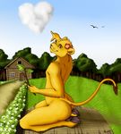  &hearts; ambiguous_gender cabin cute feline feudal flower_in_hair flowers forest grass kneeling lion male outside rezzy solo sweet teen tree young 