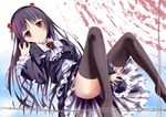  alternate_legwear bad_id bad_pixiv_id black_hair dress gokou_ruri gothic_lolita lolita_fashion long_hair mole mole_under_eye ore_no_imouto_ga_konna_ni_kawaii_wake_ga_nai red_eyes solo thighhighs yuuri_nayuta 