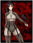  bird black_hair bodysuit breasts female konami long_hair metal_gear metal_gear_(series) metal_gear_solid metal_gear_solid_4 ponytail raging_raven red_eyes solo yuka_(pixiv2593014) yuuka1156 