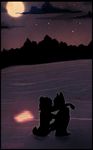  2009 breasts couple cubi female kissing love male moonlight night romantic side_boob silhouette straight water 