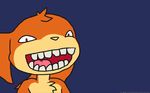  darkdoomer durr looking_at_viewer patachu patamon retard_grin smile solo troll wallpaper 