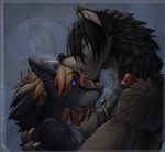  canine couple cute female fleki hug licking male straight tongue wolf wolfy-nail wolfy-nail_(character) 