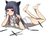  animal_ears ass bangs blush breasts cat_ears gokou_ruri lying my_little_sister_can&#039;t_be_this_cute nipples no_bra no_panties on_stomach ore_no_imouto_ga_konna_ni_kawaii_wake_ga_nai ruri_gokou simple_background solo thighs 