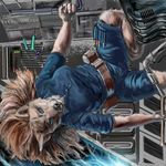 2010 blue_eyes bowmanswolf canine clothing female floating florence_ambrose freefall mammal screwdriver_(tool) shirt solo space victor_wren wolf zero_gravity 