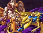  2000 anus avian balls beak breasts colors couple dragon erection female footjob foxxfire gryphon hindpaw male penis precum pubic_hair pussy scalie straight wings 