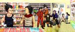  akira akira_(akira) crossover dragon_ball dragonball everyone frieza future_trunks groceries highres kai_(akira) kaneda_shoutarou kaori_(akira) parody shima_tetsuo shop shoutarou_kaneda son_goku son_gokuu store vegeta 