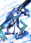  absurdres blue_eyes blue_hair canon empoleon highres peedles personification pokemon water 