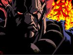  akuma capcom fire gouki male male_focus red_eyes street_fighter symbol 