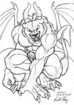  canine demon horns male muscles nude penis richard_foley solo wings wolf 