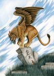  cloud clouds feral grass gryphon japanese_text ladyjekyll mammal mouse rodent tail text translation_request wings 