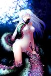  bunny_tail eyes_closed highres naked nude tail tentacle usagi wet white_hair 