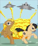  .45_(mlp) amazing awesome beard black_hair blonde_hair blue_eyes equine explosion f-22 f_35 facial_hair friendship_is_magic glock grenade grenade_(mlp) grey_eyes hair horse jet male mammal my_little_pony pony unknown_artist 