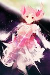  bad_id bad_pixiv_id choker kaname_madoka light_smile magical_girl mahou_shoujo_madoka_magica pink_eyes pink_hair puffy_sleeves short_hair smile solo space sparkle treize_(mauve) twintails 