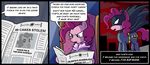  batman_(series) blue_eyes cape comic cowl cross_over crossover english_text equine female feral friendship_is_magic fur hair horse madmax mammal my_little_pony newspaper nothing_is_sacred pink_fur pink_hair pinkie_pie_(mlp) pony text utility_belt 
