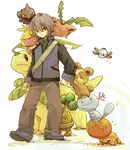  bayleef bonsly hoppip magnemite pokemon pokemon_(anime) purple_hair shinji_(pokemon) shuppet smoochum teddiursa wooper 