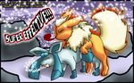  all_fours blue cold cum doggy_position eyes_closed female flareon from_behind glaceon male orange outside panting pok&eacute;mon sex snow straight tail tom_smith 