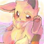  brown_eyes chest_tuft cum eevee female male pawpads penis pok&eacute;mon pussy straight tail unknown_artist vaginal 