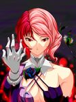  alisa_boskonovich breasts cleavage flower hayabusa_aoi highres medium_breasts pink_hair red_eyes short_hair solo tekken tekken_6 