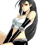  absurdres bad_id bad_pixiv_id banned_artist black_hair breasts elbow_gloves final_fantasy final_fantasy_vii gloves highres large_breasts long_hair midriff miniskirt pencil_skirt red_eyes s_tanly sketch skirt solo tifa_lockhart 