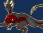  big_breasts black blue_eyes breasts cynder cynder-the-dragon dragon female lying pussy red scalie solo spyro_the_dragon 