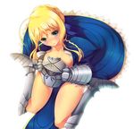  armor artoria_pendragon_(all) blonde_hair blue_eyes blush fate/stay_night fate_(series) koflif saber solo 