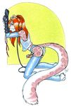  accelo accelo_(character) bdsm bondage butt collar cute feline fist_mitts kneeling leash looking_at_viewer male penis pink precum sarahsilver snow_leopard solo stockings tail tongue 