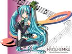  aizawa_hiroshi detached_sleeves green_eyes green_hair hatsune_miku long_hair musical_note solo spring_onion thighhighs treble_clef twintails vocaloid 