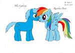  2011 blue_eyes blue_fur blue_hair blue_lightning blue_lightning_(character) cutie_mark duo english_text equine female feral friendship_is_magic fur hair hooves horse horse_tail kotaro_seta licking male mammal mlp multi-colored_hair my_little_pony pegasus plain_background pony purple_eyes rainbow_dash_(mlp) rainbow_hair rainbow_tail smile text tongue tongue_out white_background wings 