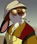  bat_country car cigarette_holder fear_and_loathing_in_las_vegas hat lagomorph male parody rabbit raoul_duke smoking solo sunglasses vivisectionbob 