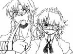  bad_id bad_pixiv_id bandages bandaid blood braid eyepatch greyscale hong_meiling izayoi_sakuya kondou_(acid) long_hair monochrome mouth_hold multiple_girls short_hair touhou twin_braids upper_body 