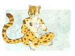  cheetah ear_piercing earring feline male mammal nude piercing shalinka solo tea 