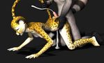  3d breasts cheetah cum cum_string eyes_closed feline female hi_res male moan open_mouth penis pull_out raccoon sex small_breasts straight tail 