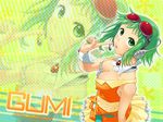  :p breasts cleavage goggles goggles_on_head green_eyes green_hair gumi headphones headset highres junji medium_breasts nail_polish short_hair skirt smile solo tongue tongue_out vocaloid wrist_cuffs zoom_layer 