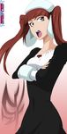  angry bleach blue_eyes brown_hair dress hat open_mouth riruka stiky_finkaz twintails vector_trace 