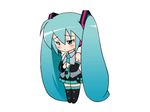  animated animated_gif aqua_eyes aqua_hair blush chibi hatsune_miku mameshiba simple_background skirt solo thighhighs twintails vocaloid 