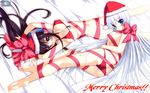  bed christmas elle_prier erect_nipples long_hair moric rafale_nana ribbons santa_hat tagme 