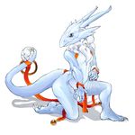  bell bells dragon female neck_ruff nude pira ribbons scalie solo 