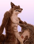  anthro canine coyote duo eyes_closed fellatio gradient_background male mammal necklace o_face open_mouth oral oral_sex penis penis_grab sex slash0x 