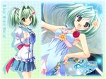  berlioz_ria dress green_hair prism_rhythm seifuku tanihara_natsuki yellow_eyes 