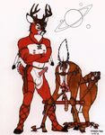  anthro anthro_bestiality bdsm bondage cervine crotchboob deer dildo female feral hooves interspecies male penis pussy randy_muledeer saturn sex_toy straight 