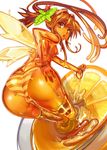  arm_support ass back bangle bangs bee_girl bent_over bracelet breasts brown_eyes brown_hair cameltoe chestnut_mouth chikokuma covered_nipples dimples_of_venus dripping fairy food from_behind fruit goo_girl hair_intakes hair_ornament hand_on_hip honey in_food insect_girl insect_wings jewelry lemon lemon_slice long_hair looking_at_viewer looking_back minigirl mint monster_girl orange original panties pointy_ears ponytail simple_background small_breasts solo striped striped_panties thighhighs topless transparent underwear underwear_only wet wet_clothes wet_panties white_background wide_hips wings 