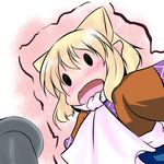  animal_ears blonde_hair cat_ears cat_tail chibi extra_ears hoshizuki_(seigetsu) kemonomimi_mode mizuhashi_parsee open_mouth puru-see scarf solo tail touhou trembling |_| 