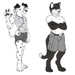  &dagger; arms bishoop canine cat comic dalmatian dog feline flirty gay male man nervus nonyiff noyiff pose shorts smile wave 