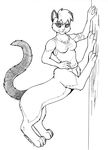  apollo_nine cat chakat feline female herm intersex long_tail scratching solo syz tail taur tree 