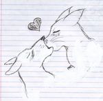  &hearts; canine cat dog feline feral innocent kissing love pencils phreak sketch 