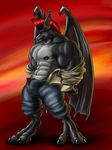  bat djdarkfox ear_piercing goggles grisser looking_at_viewer male muscles nipples piercing solo undressing wings 